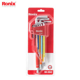 Ronix Mult Color Extra Long Arm Ball Key Set (9pcs) - RH2042