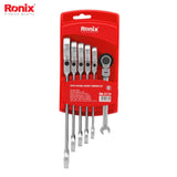 Ronix Flex-Head Double Box-End Ratcheting Wrench Set – 6 Pcs - RH2174