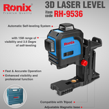 Ronix 3D Laser Level 115*68*107mm³ RH-9536