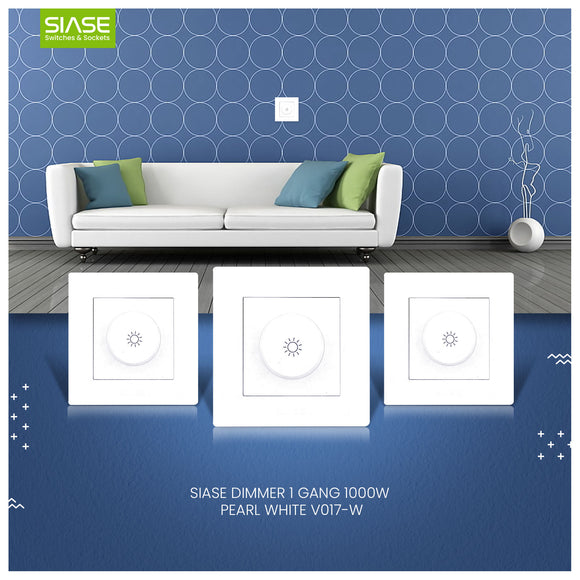 SIASE Dimmer 1Gang 1000W - Pearl White - V017-W