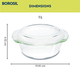 Borosil Round Casserole w Lid Set 3pcs 700ml+1L+1.5L