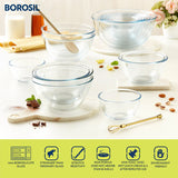 Borosil Mixing Bowl w White Lid Set of 3
