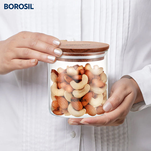 Borosil Classic Jar with Wooden Lid 900 ml