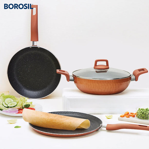 Borosil Russet Cookware Set, 4 Pc
