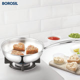 Borosil Cookfresh Triply Frying Pan (Steel Handle) Full Tri-Ply Body 1.75 L