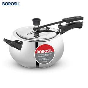 Borosil Pronto SS Pressure Cooker 6.8 mm Induction base 1 L
