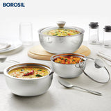 Borosil Serve fresh Curry Server Set of 3 500 ml + 900 ml + 1.5 L
