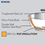 Borosil Serve fresh Curry Server Set of 3 500 ml + 900 ml + 1.5 L