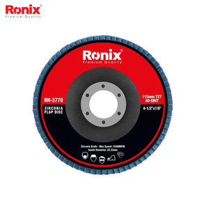 Ronix Zirconium Grinding Flap Disc 115mm-40grit - RH3770