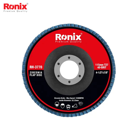 Ronix Zirconium Grinding Flap Disc 115mm-40grit - RH3770
