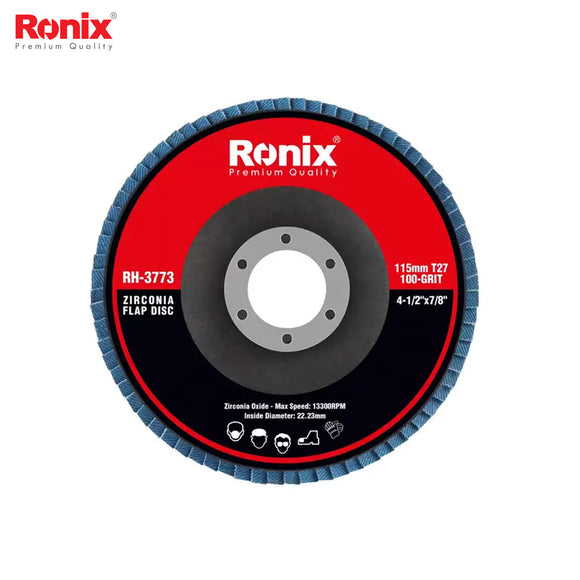 Ronix Zirconium Grinding Flap Disc 115mm-100grit- RH3773