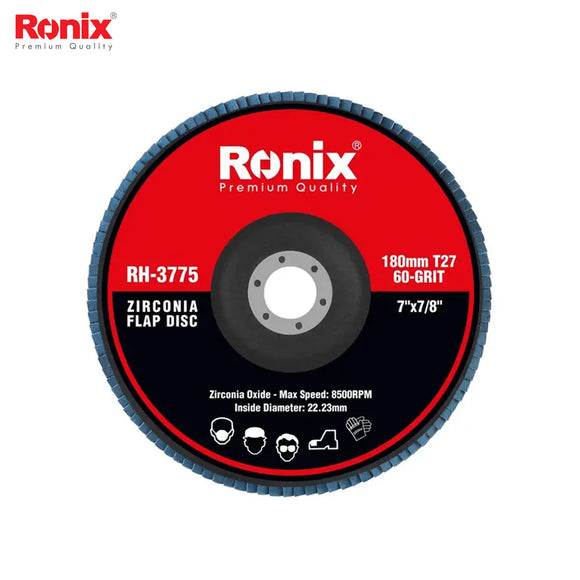 Ronix Zirconium Grinding Flap Disc 180mm-60grit - RH3775