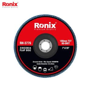 Ronix Zirconium Grinding Flap Disc 180mm-80grit - RH3776