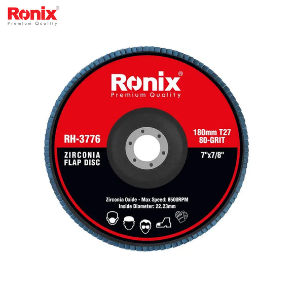 Ronix Zirconium Grinding Flap Disc 180mm-80grit - RH3776