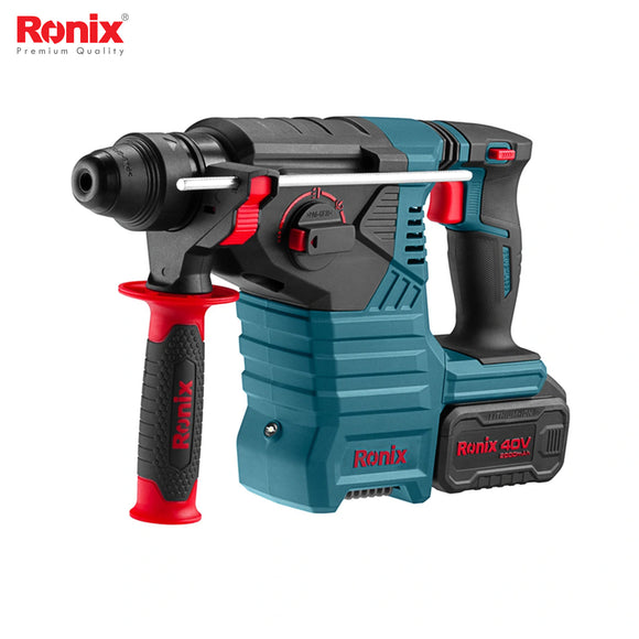 Ronix 40V Brushless Cordless Rotary Hammer Kit 2.4 J – 28 mm - 8910-40V