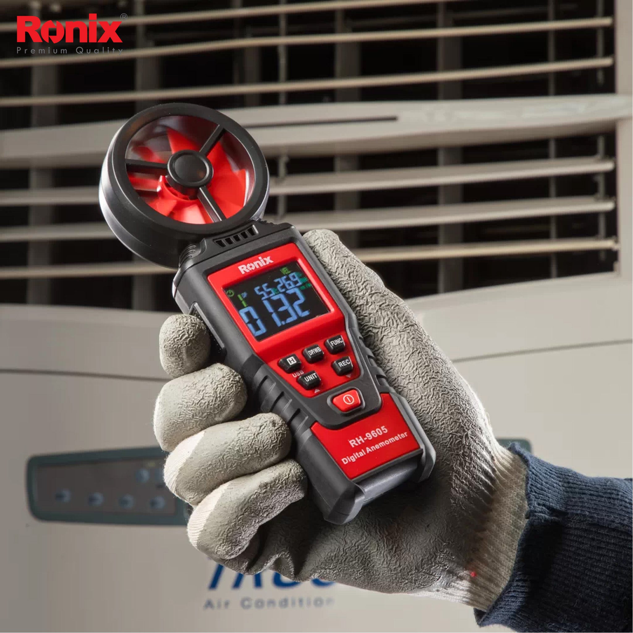Digital Anemometer, Compact Wind Speed, Airflow And Temperature Tester