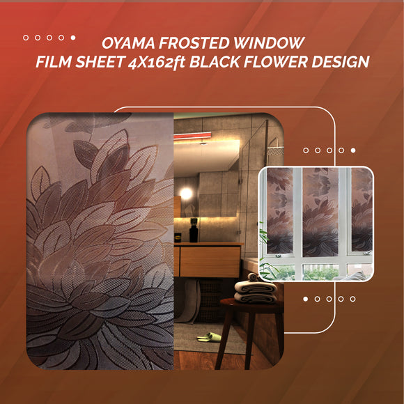 Oyama Frosted-JO-3533~Black Flower Design