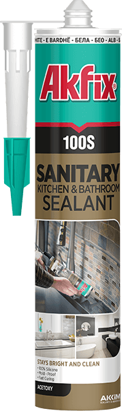 Akfix 100S Sanitary Kitchen & Bathroom Transparent Silicone - 280ml