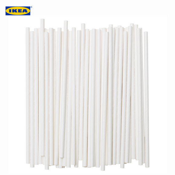 IKEA FÖRNYANDE Drinking straw, paper/white - 404.429.68