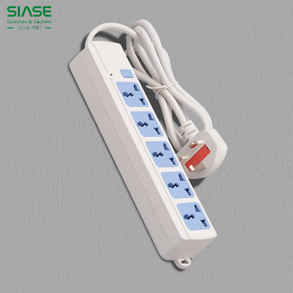 SIASE Universal Extension Socket Cable - 5way 13A 1.5m - S1-22