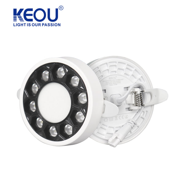 KEOU Adjustable Black Ring LED Panel Light Round MB-043