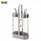 IKEA ÖRTFYLLD 2-piece oil/vinegar set, glass/stainless steel - 203.913.52
