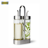 IKEA ÖRTFYLLD 2-piece oil/vinegar set, glass/stainless steel - 203.913.52