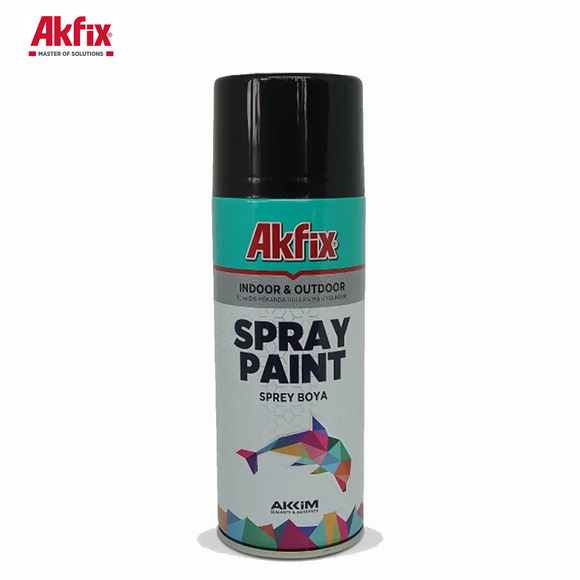 Akfix Metal Glossy Effect Spray Paint - Black -400ml