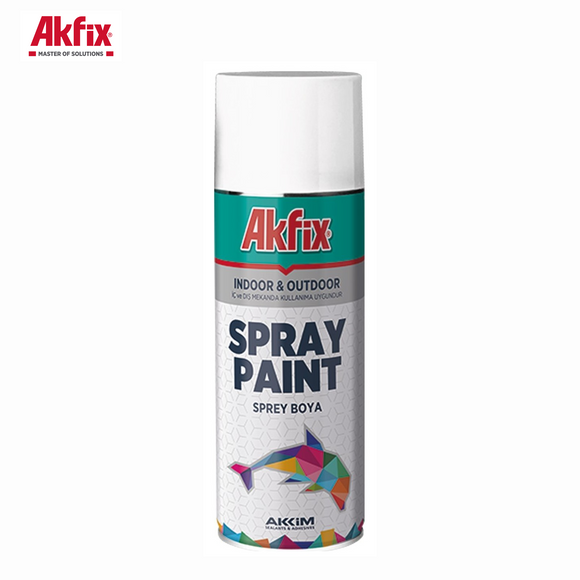 Akfix Metal Glossy Effect Spray Paint - White -400ml