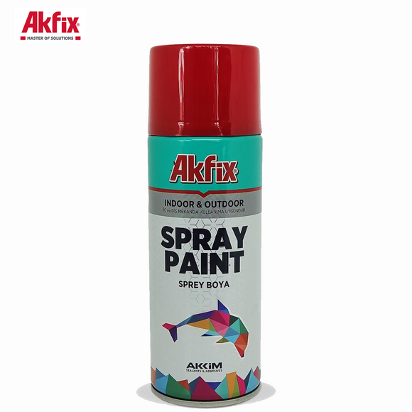 Akfix Metal Glossy Effect Spray Paint - Red -400ml