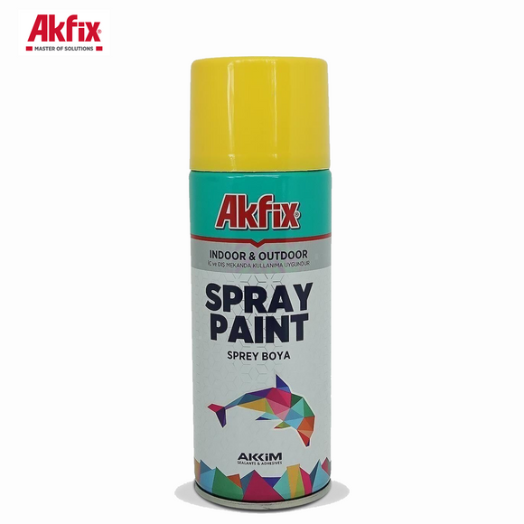 Akfix Metal Glossy Effect Spray Paint - Yellow -400ml