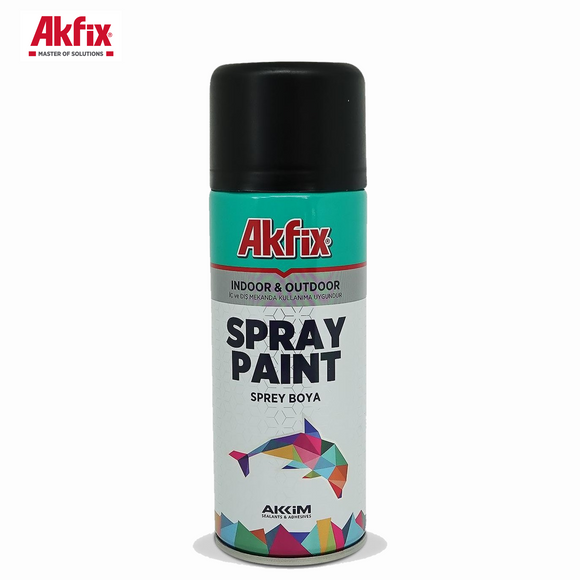 Akfix Metal Matt Effect Spray Paint - Black -400ml