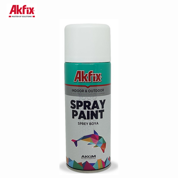 Akfix Metal Matt Effect Spray Paint - White -400ml