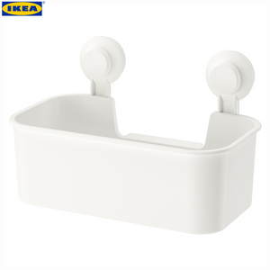 IKEA TISKEN Basket with suction cup, white - 203.812.54