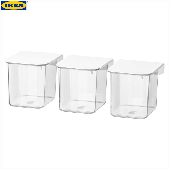 IKEA SKÅDIS Container with lid, white - 403.359.11