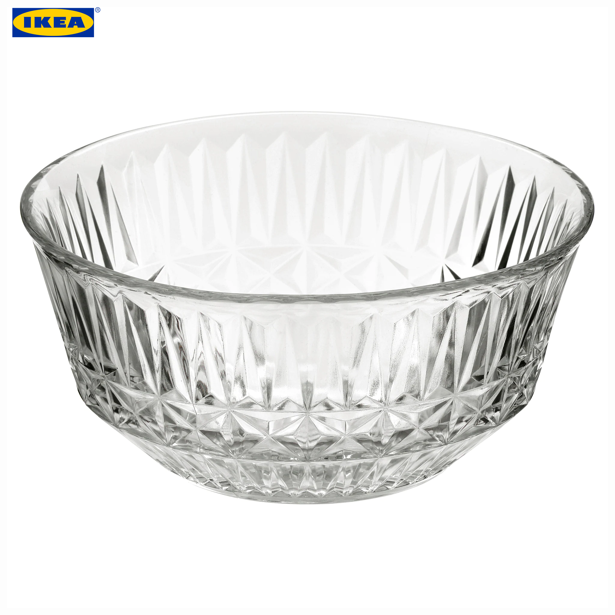 IKEA SÄLLSKAPLIG Bowl, clear glass/patterned15 cm