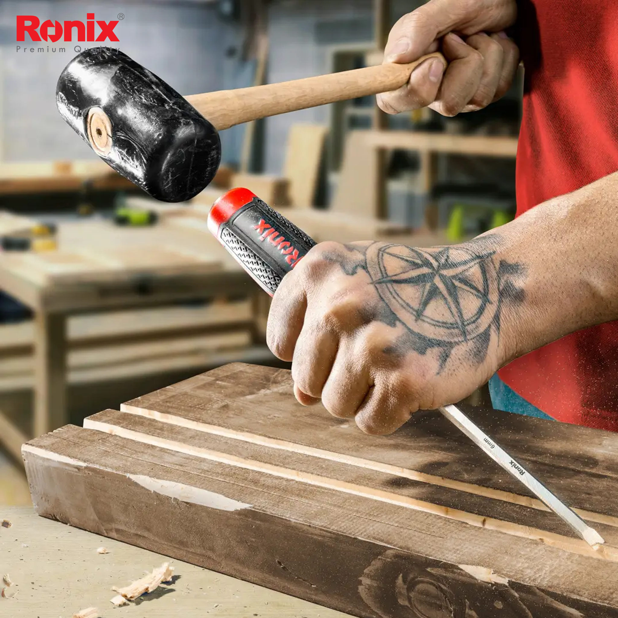 Wood Chisel 14mm Cr V TPR PP Steel cap RH 7114 SlymFitting