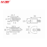 NISKO Furniture Shelf Lock Splint Support Plastic - M18