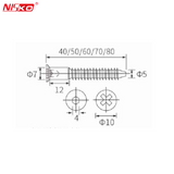NISKO Furniture Self-Drill Screw HEX - M40
