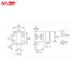 NISKO Furniture Magnetic Glass Door Catch - 1 x 4 - M53-7